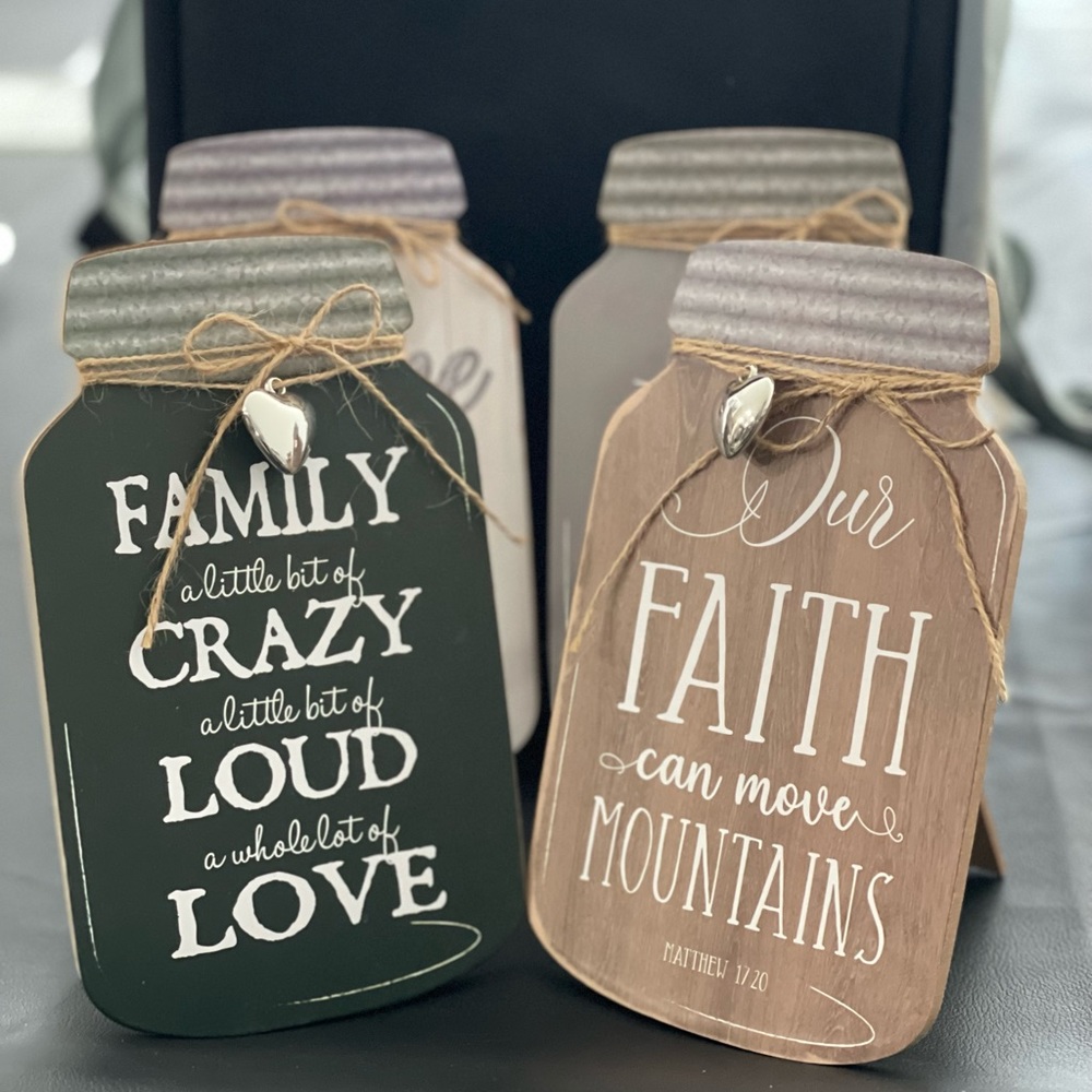 Set of 4 Inspirational Kitchen Decor Mason Jar